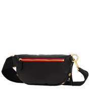 CHARLES CROSSBODY MED BLACK/BRUSHED GOLD RED ZIP
