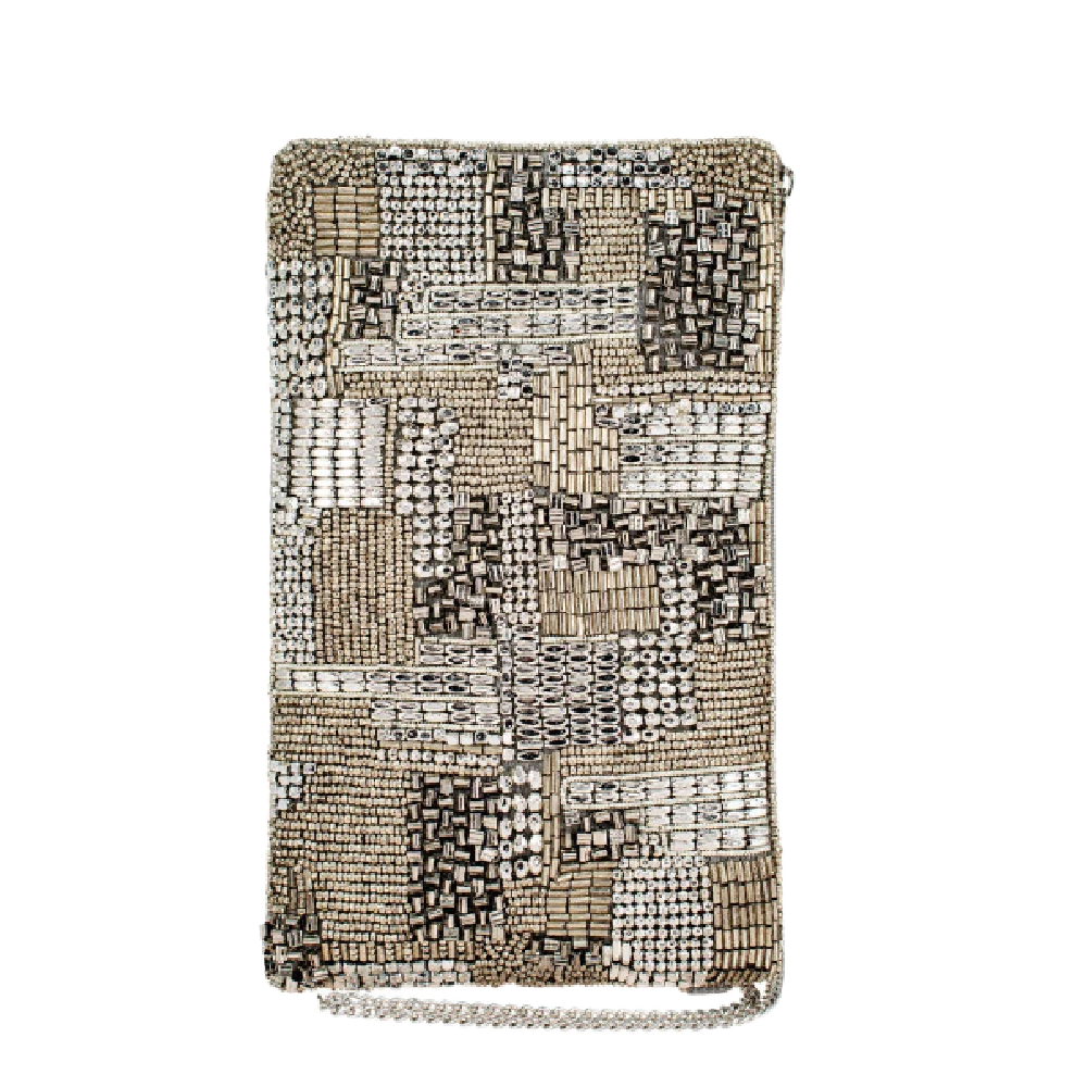 SILVER MAZE CROSSBODY PHONE BAG