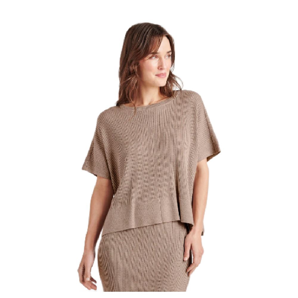 GEORGIE SHORT SLEEVE SWEATER TAUPE