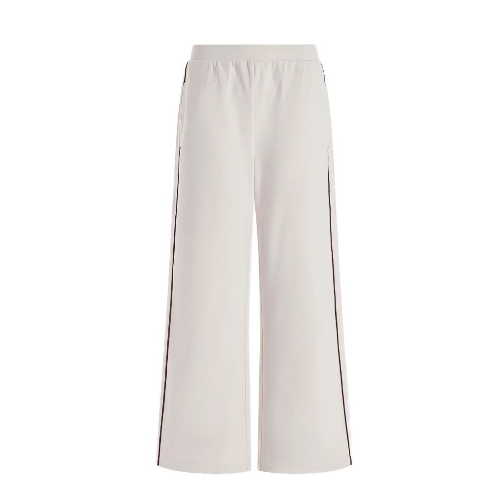 RIB WIDE LEG PANT TAUPE