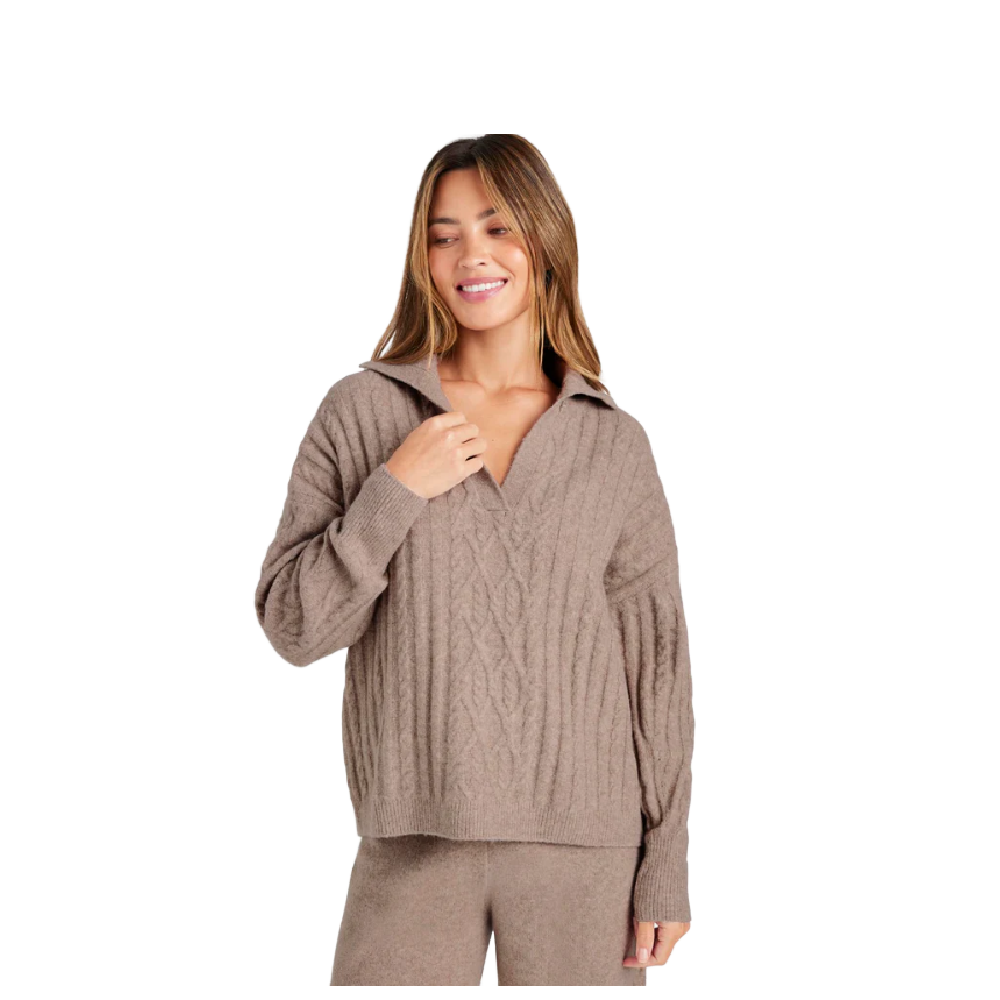 STASSI POLO SWEATER TAUPE