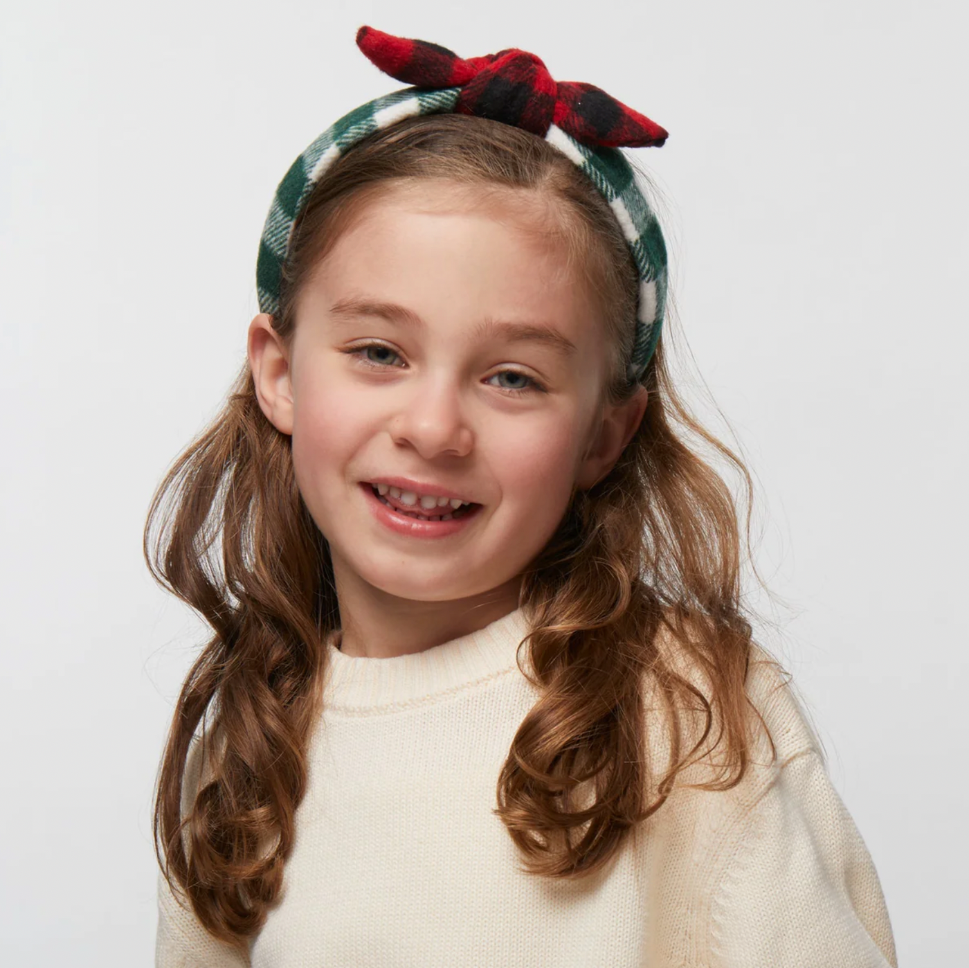 PEPPERMINT KIDS MIXED FLANNEL BOW TIE HEADBAND