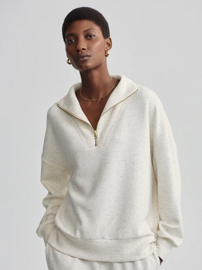 HAWLEY HALF ZIP IVORY MARL