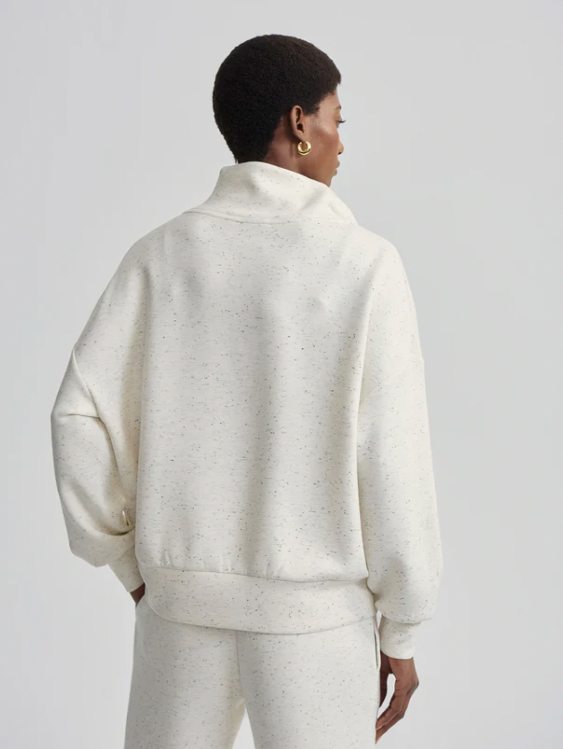 HAWLEY HALF ZIP IVORY MARL