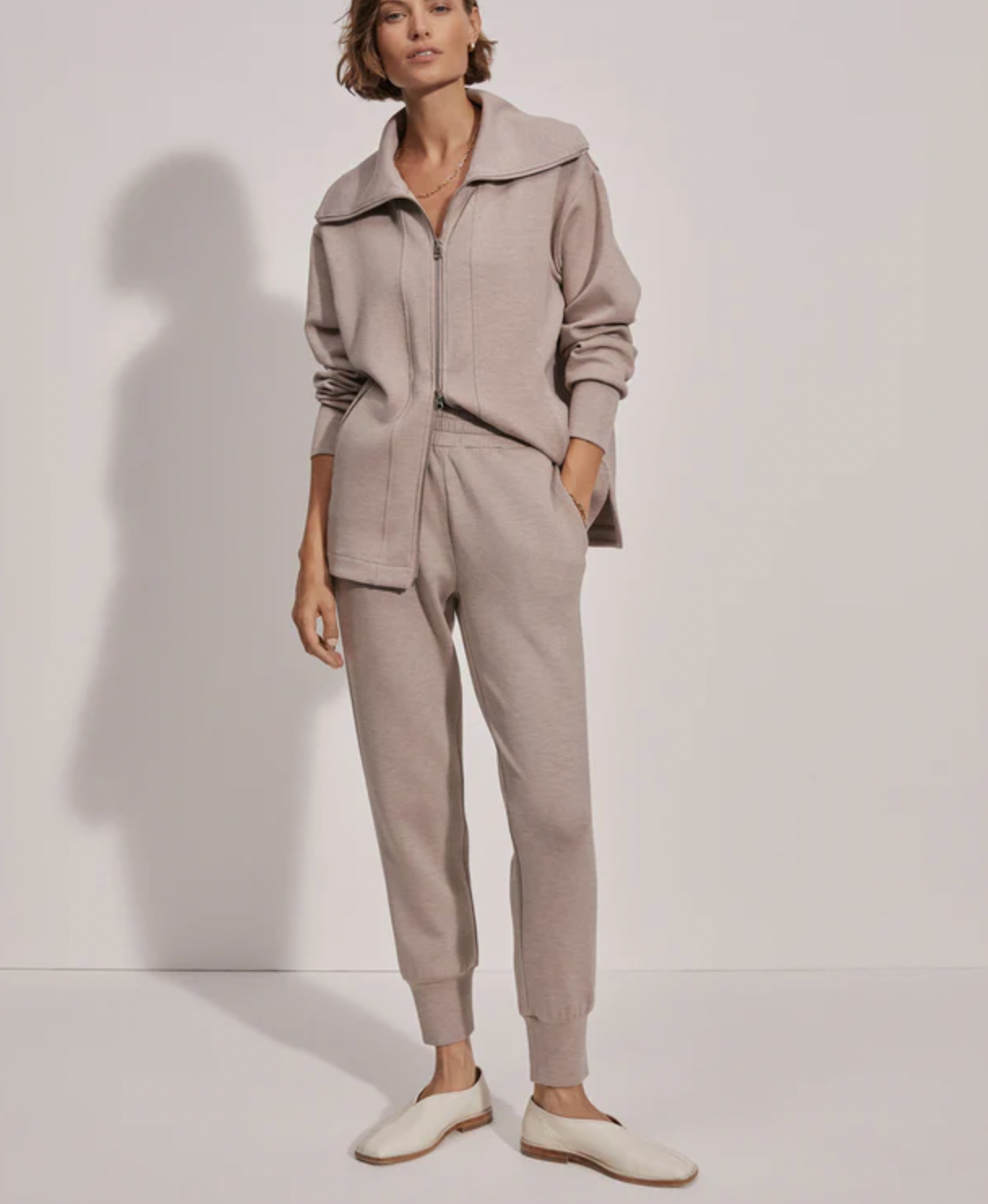 SLIM CUFF PANT TAUPE MARL