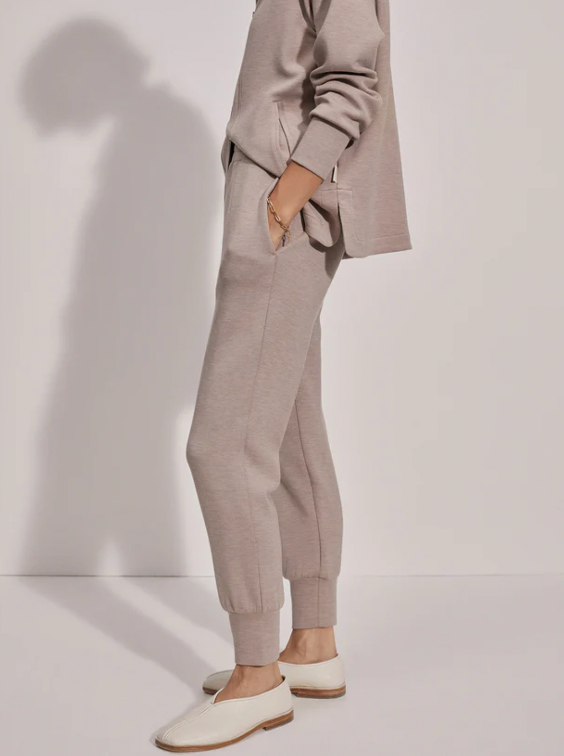 SLIM CUFF PANT TAUPE MARL