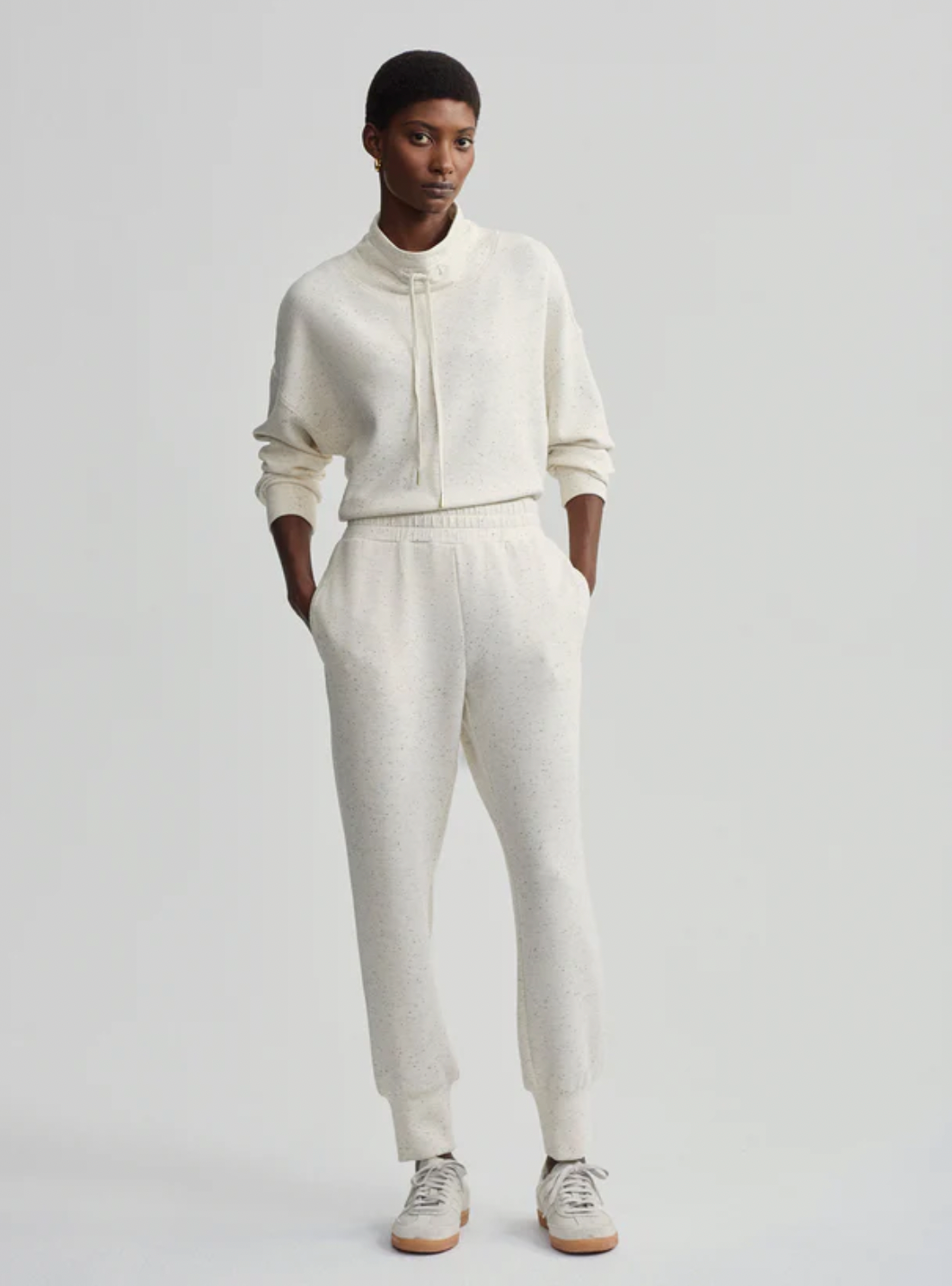 SLIM CUFF PANT IVORY MARL