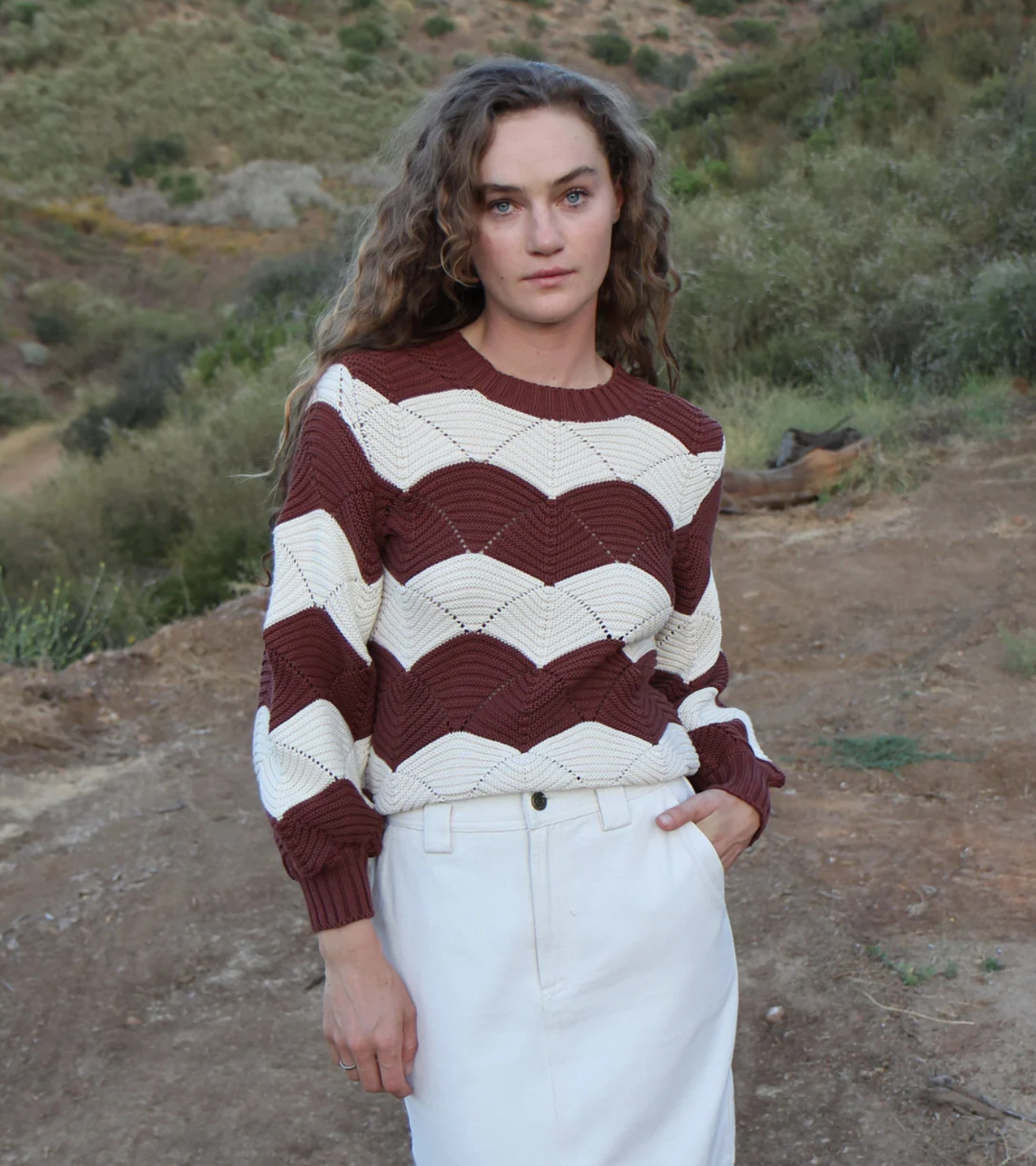 KORI SWEATER TERRACOTTA & IVORY