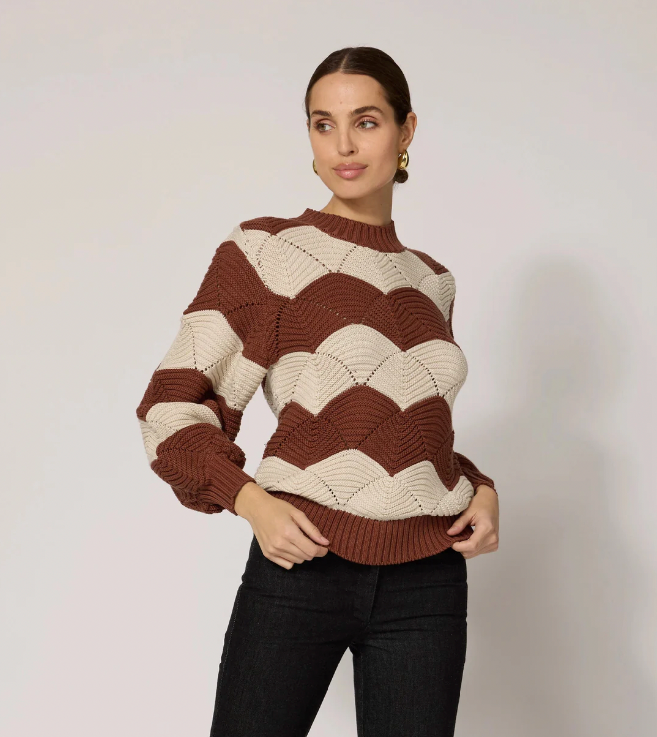 KORI SWEATER TERRACOTTA & IVORY