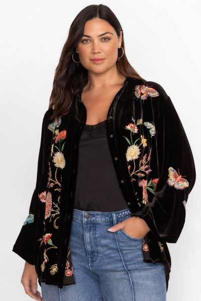 LUCIANA KIMONO SLEEVE SHIRT BLACK