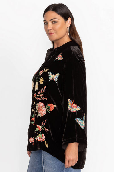 LUCIANA KIMONO SLEEVE SHIRT BLACK