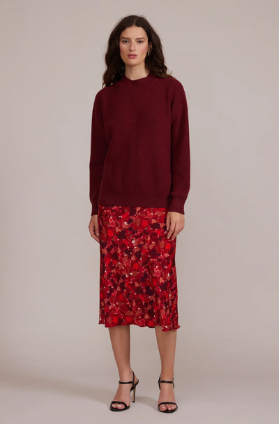 ADOINA BIAS SKIRT RED