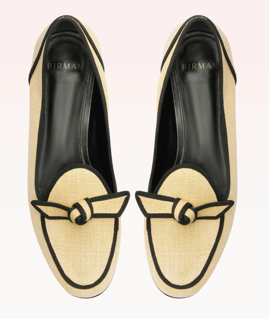 GROSGRAIN RAFFIA LOAFER NATURAL BLACK