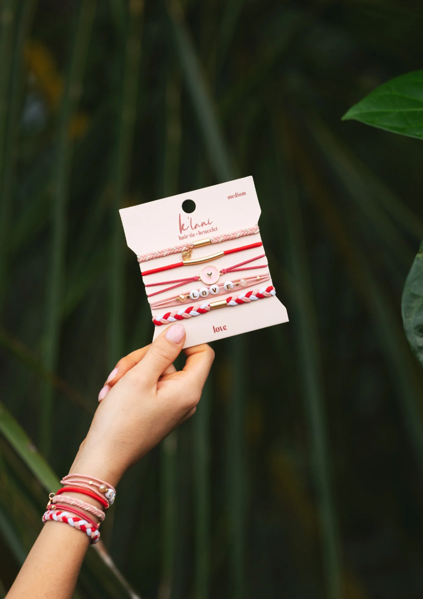 LOVE HAIR TIE BRACELET SET