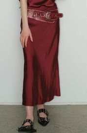 ARI MIDI SKIRT BURGUNDY