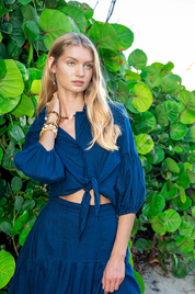 AVA BUTTON UP NAVY