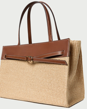 AIDAN NATURAL STRAW WORK TOTE
