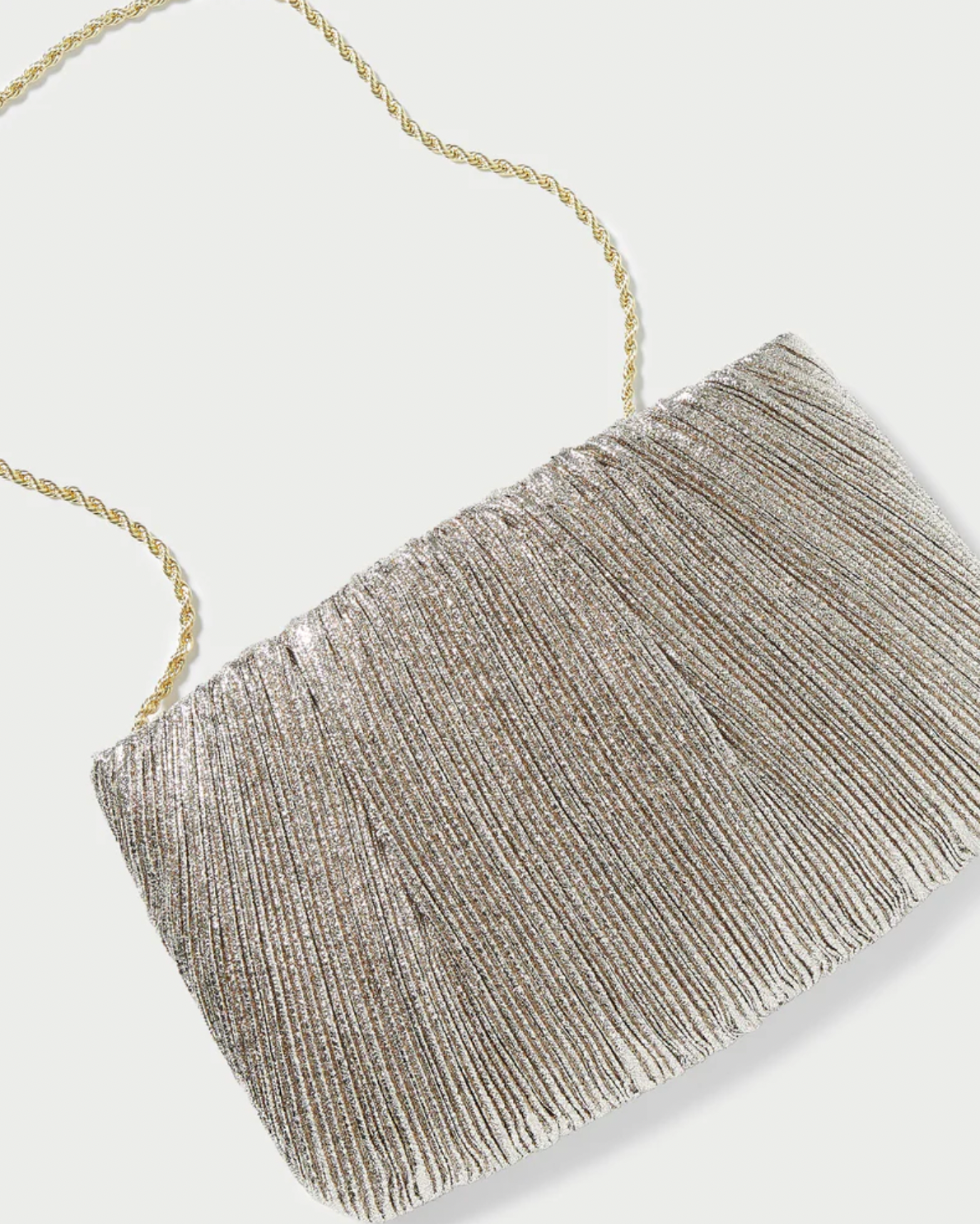 BRIT PLEATED CLUTCH CHAMPAGNE