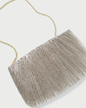 BRIT PLEATED CLUTCH CHAMPAGNE