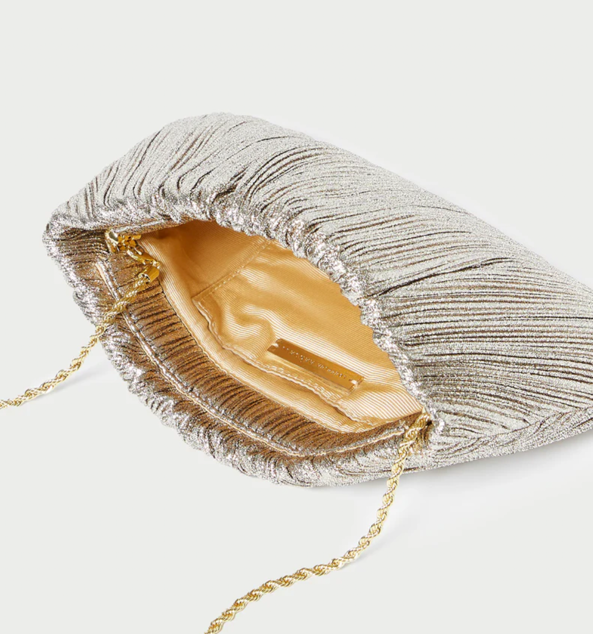 BRIT PLEATED CLUTCH CHAMPAGNE