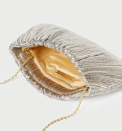 BRIT PLEATED CLUTCH CHAMPAGNE