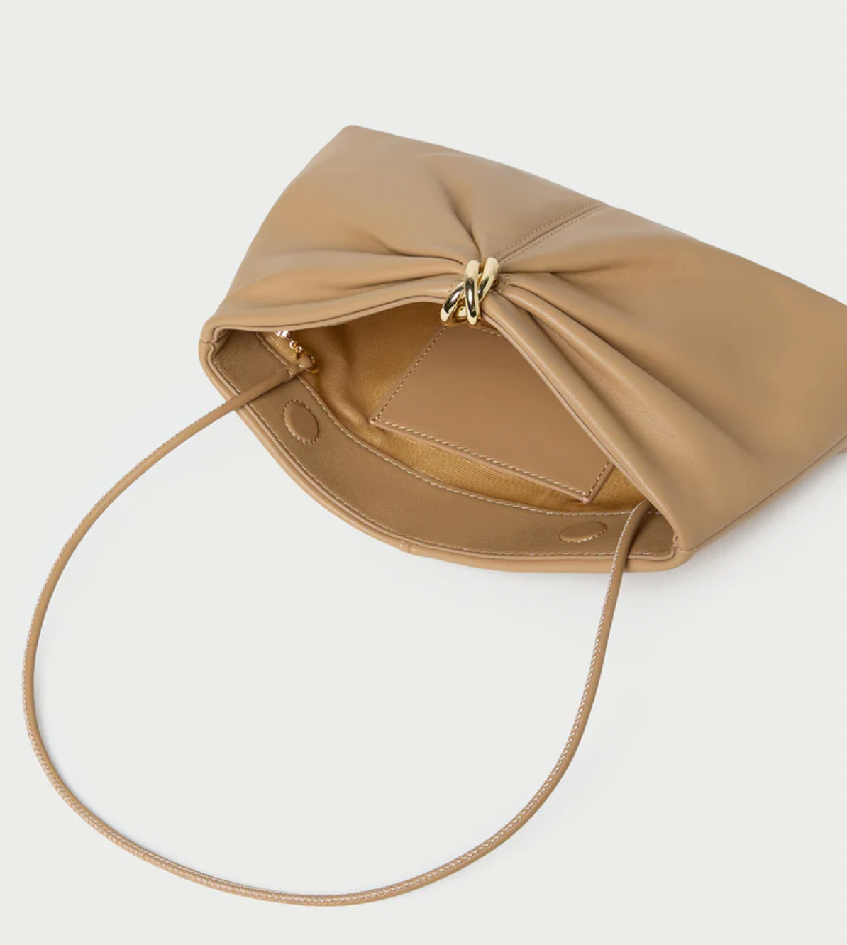 CORRINE GATHERED CLUTCH KHAKI