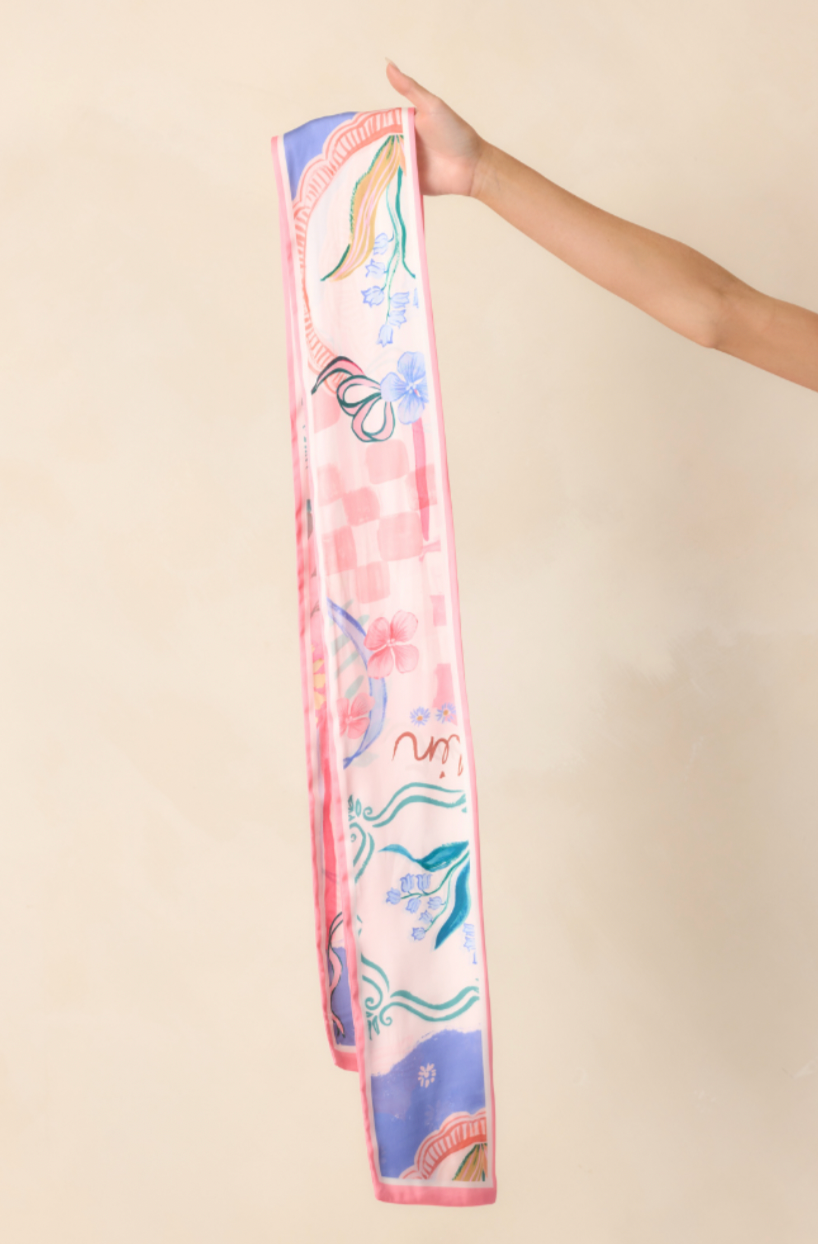 TWILLIE SCARF PINK BLUE