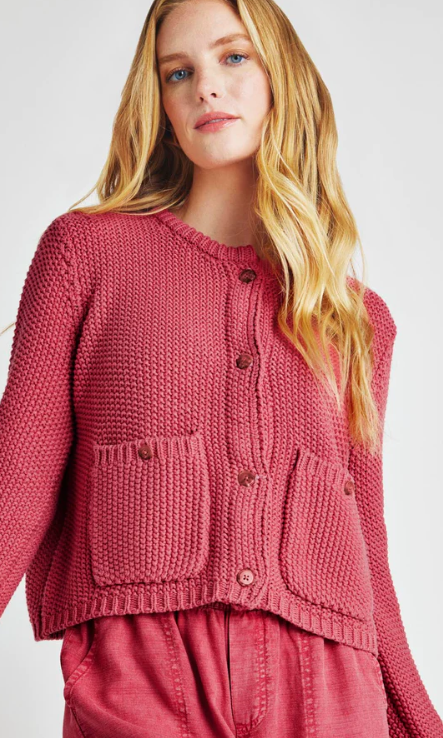ANDREA CROPPED CARDIGAN ROSSA
