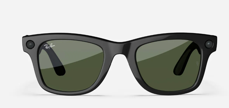 META SHINY BLACK SUNGLASSES