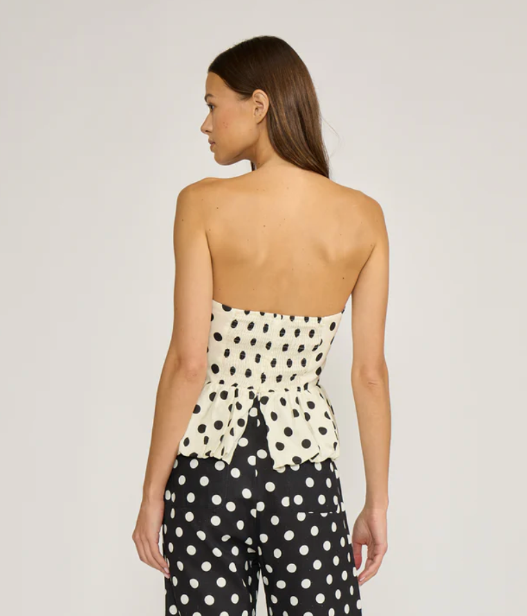 ARIANA STRAPLESS WHITE BLACK