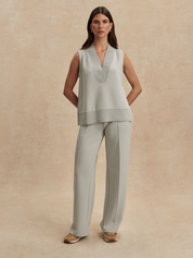 THE WIDE LEG PANT BLUE CLAY