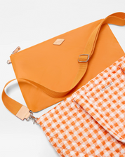 MEDIUM METRO TOTE DELUXE ORANGE GINGHAM