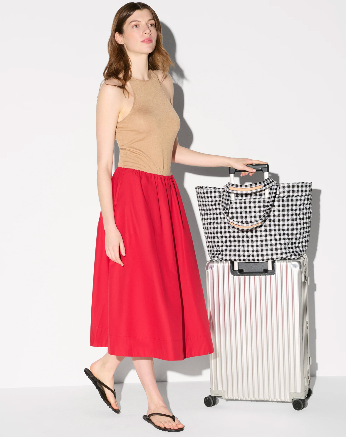 LARGE METRO TOTE DELUXE BLACK GINGHAM