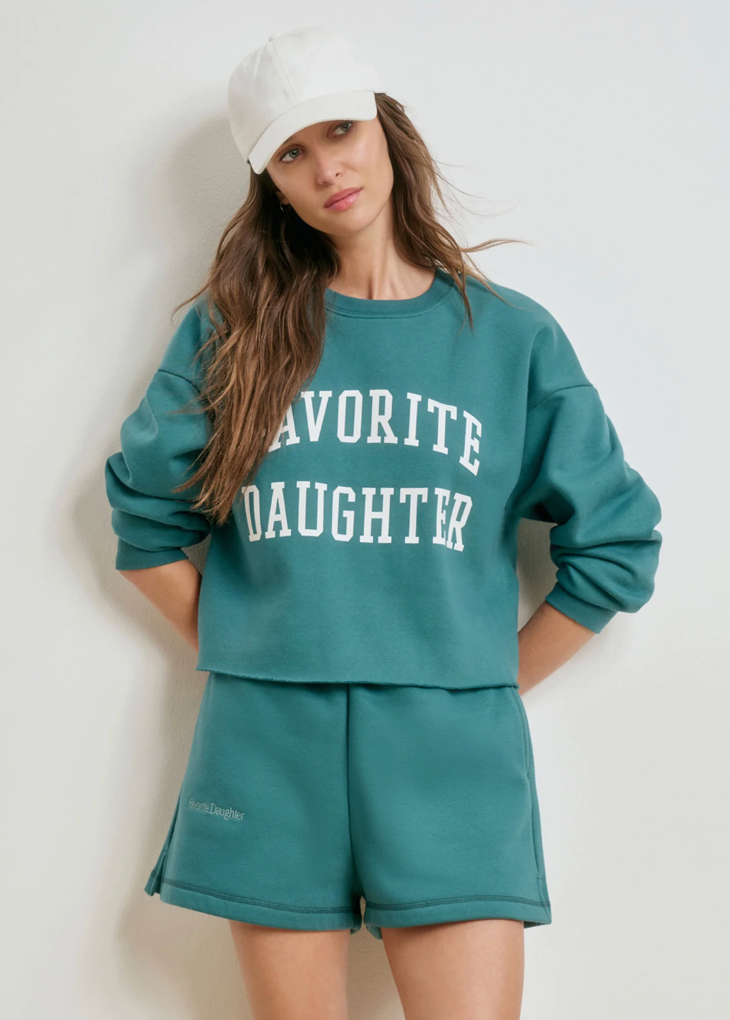 CROPPED COLLEGIATE SWEATSHIRT EMERALD