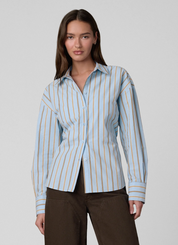 THE CINCHED WAIST SKY STRIPE