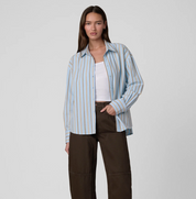 THE CINCHED WAIST SKY STRIPE