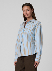 THE CINCHED WAIST SKY STRIPE