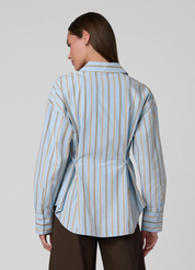 THE CINCHED WAIST SKY STRIPE