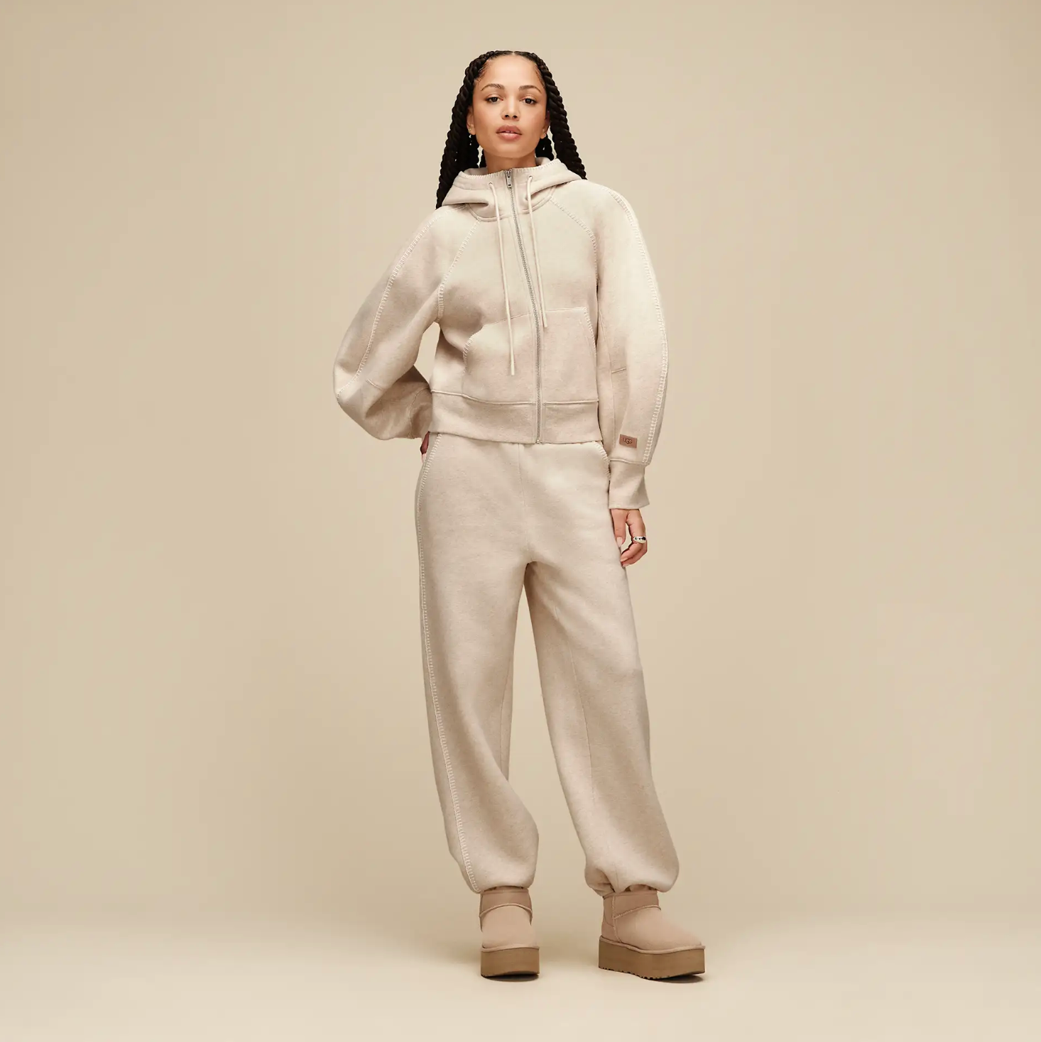 CLASSIC FULL ZIP HOODIE SAND HEATHER