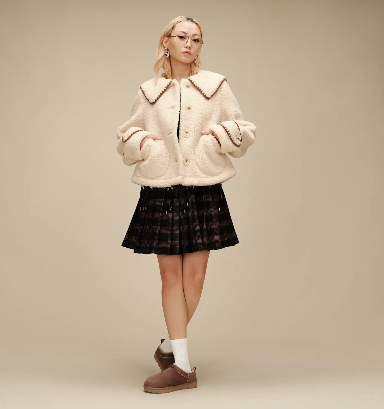 NIKIA COLLARED JACKET CREAM