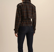 CHARLES TRENCH TOFFEE PLAID