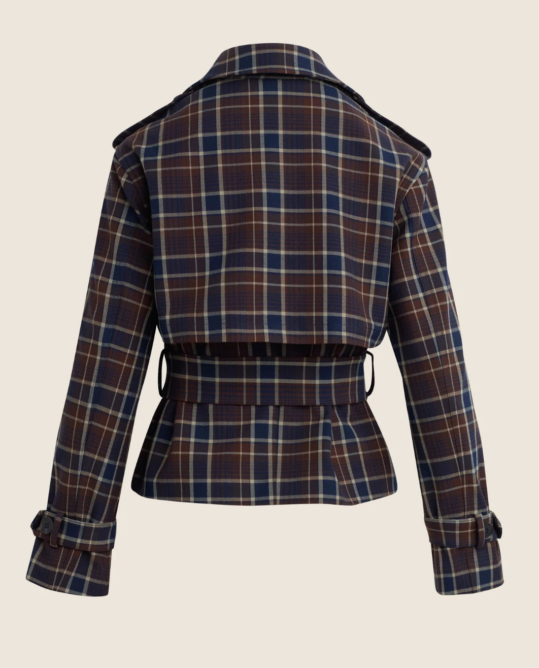 CHARLES TRENCH TOFFEE PLAID