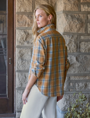 EILEEN GOLD & BLUE LARGE PLAID