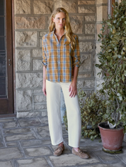 EILEEN GOLD & BLUE LARGE PLAID