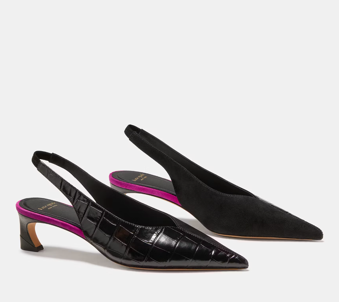 VIV KITTEN SUEDE & CROC BLACK