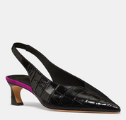 VIV KITTEN SUEDE & CROC BLACK