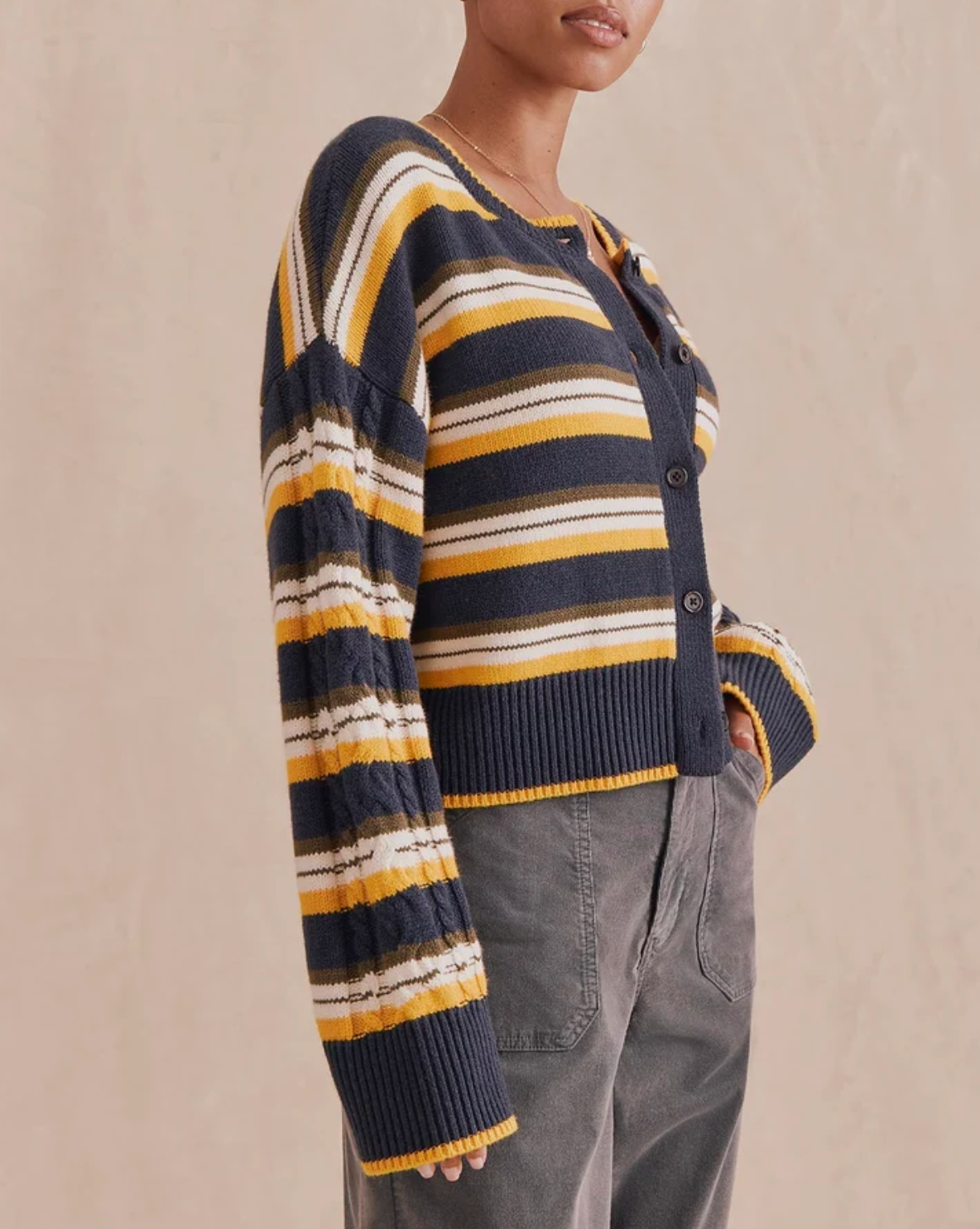 SONOMA STRIPE NAVY SUNFLOWER
