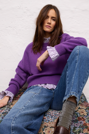 BLOUSE WHITE VIOLETT