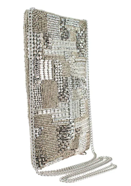 SILVER MAZE CROSSBODY PHONE BAG