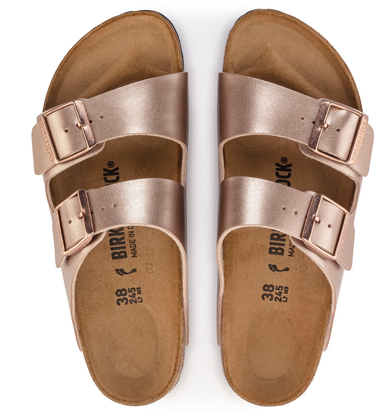 Metallic Copper Birkenstock Arizona Metallic Sandals Unisex